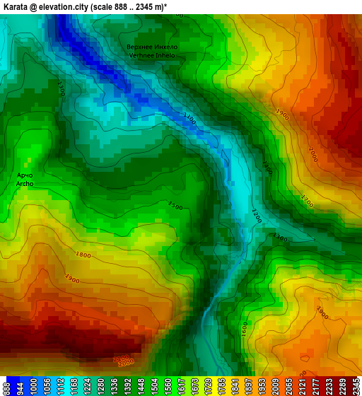 Karata elevation map