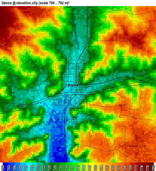 Ozona elevation map