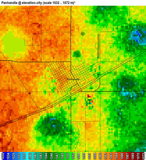 Panhandle elevation map