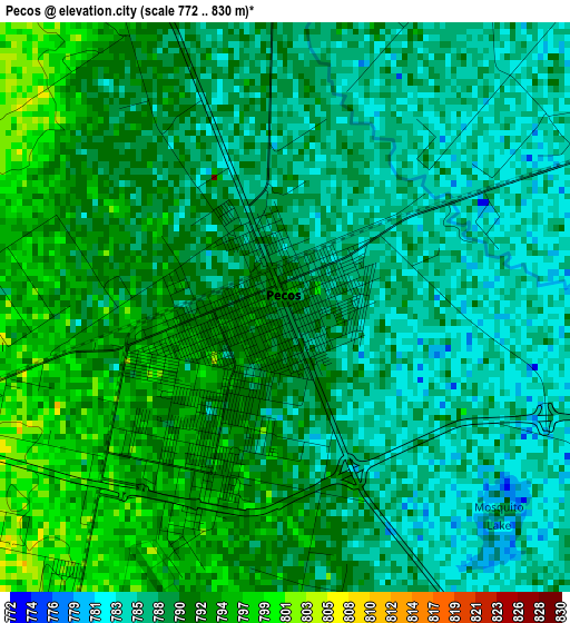 Pecos elevation map