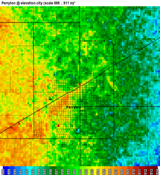 Perryton elevation map