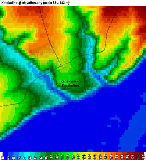 Karakulino elevation map