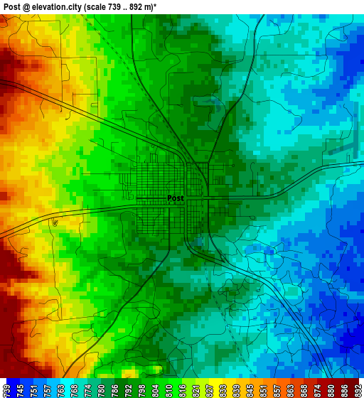 Post elevation map