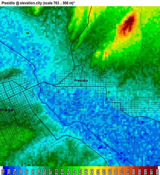 Presidio elevation map