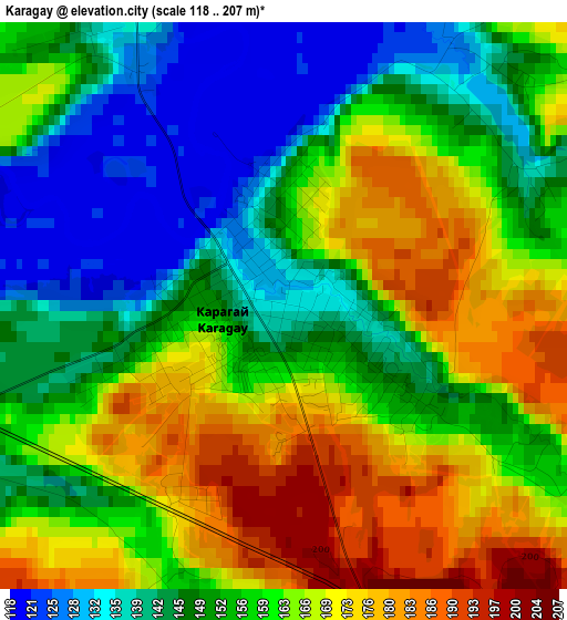 Karagay elevation map