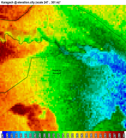 Karagach elevation map