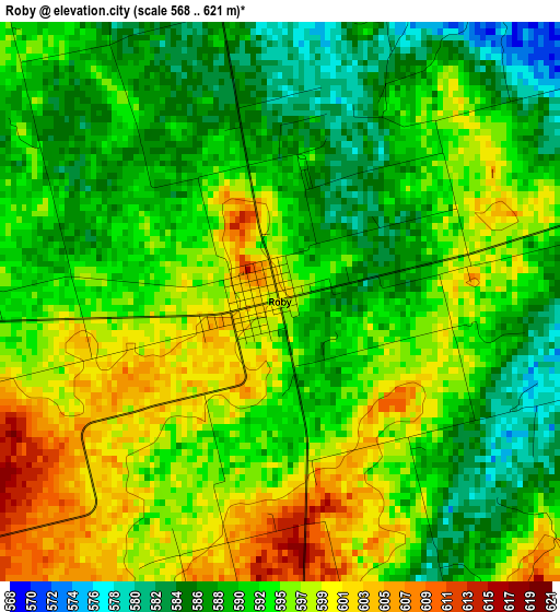 Roby elevation map