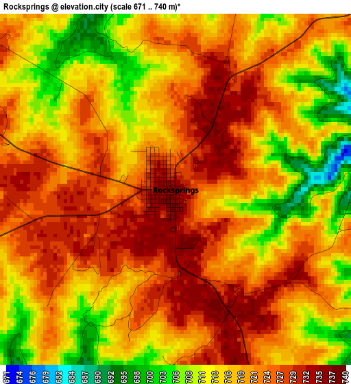 Rocksprings elevation map