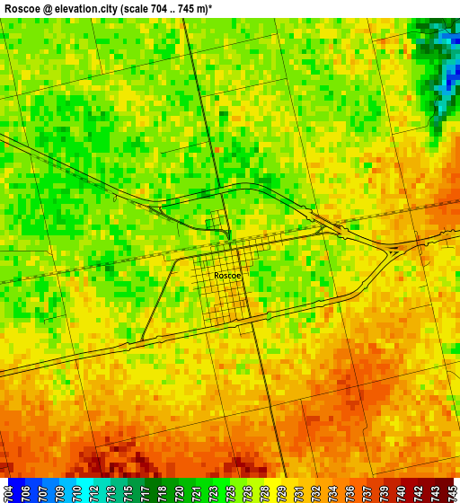 Roscoe elevation map