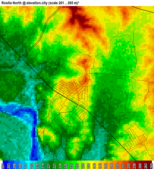 Rosita North elevation map