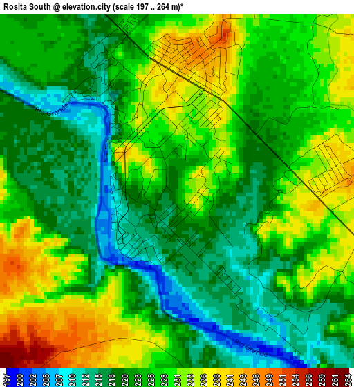 Rosita South elevation map