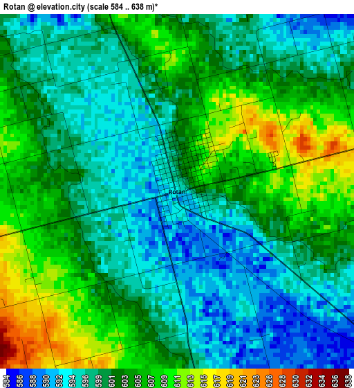 Rotan elevation map