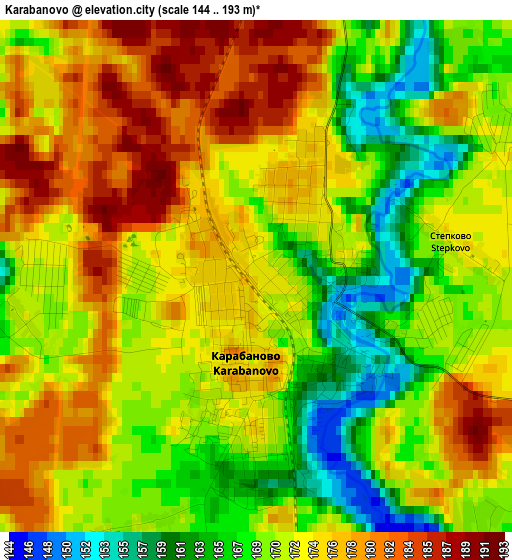 Karabanovo elevation map