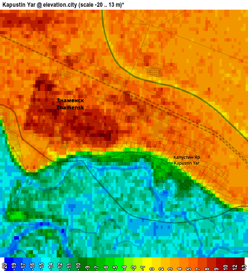 Kapustin Yar elevation map