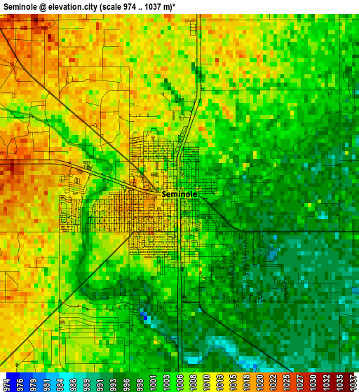 Seminole elevation map