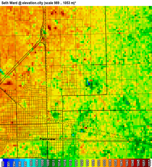 Seth Ward elevation map