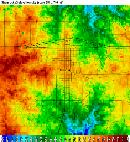 Shamrock elevation map