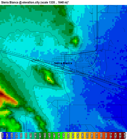 Sierra Blanca elevation map