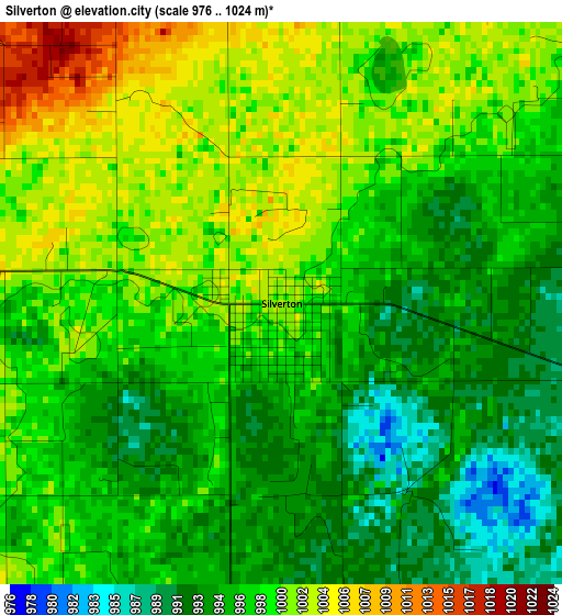 Silverton elevation map