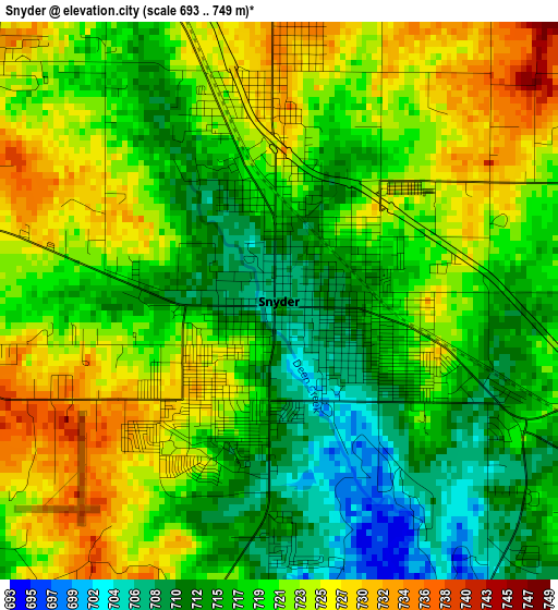 Snyder elevation map