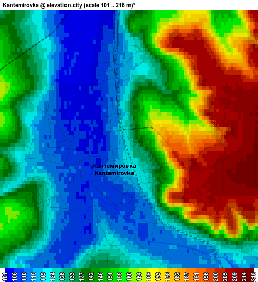 Kantemirovka elevation map