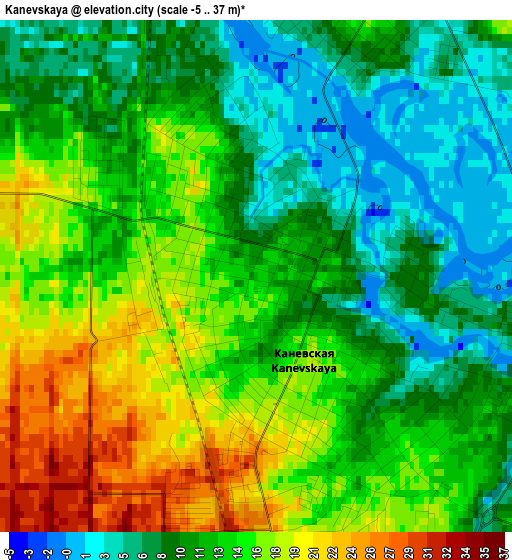 Kanevskaya elevation map