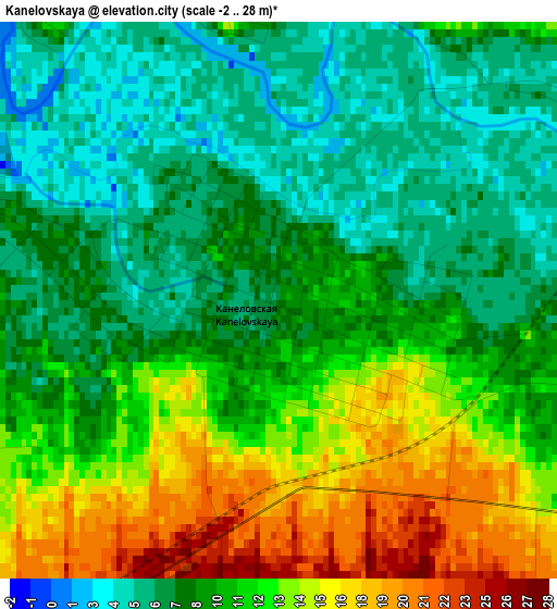 Kanelovskaya elevation map