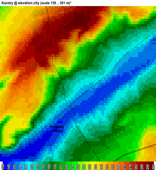 Kandry elevation map