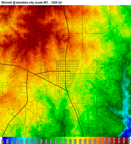 Stinnett elevation map