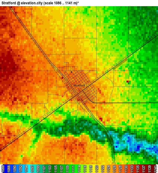 Stratford elevation map