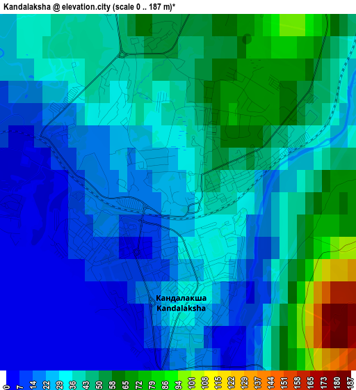 Kandalaksha elevation map