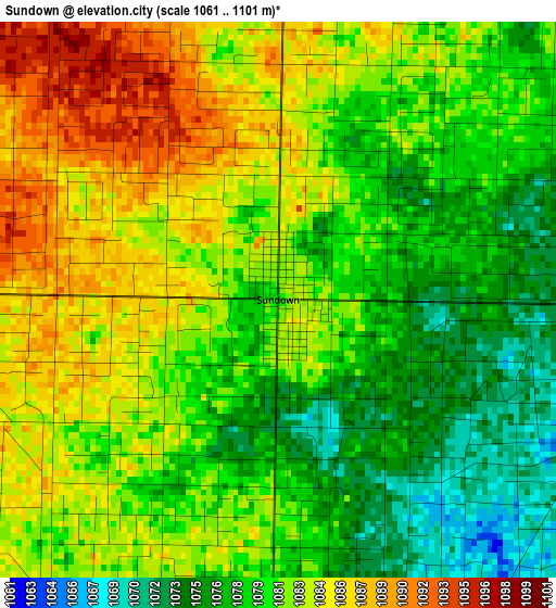 Sundown elevation map