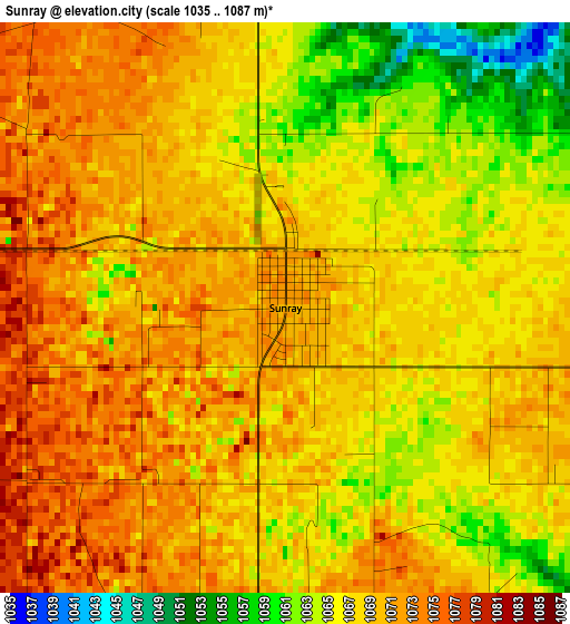 Sunray elevation map