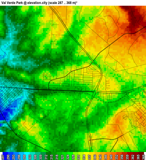 Val Verde Park elevation map