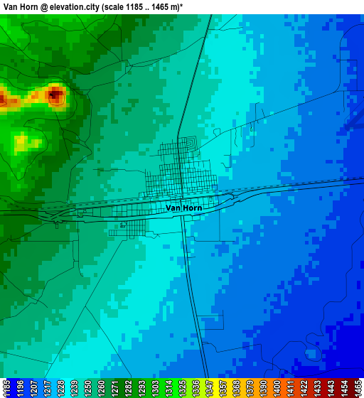 Van Horn elevation map