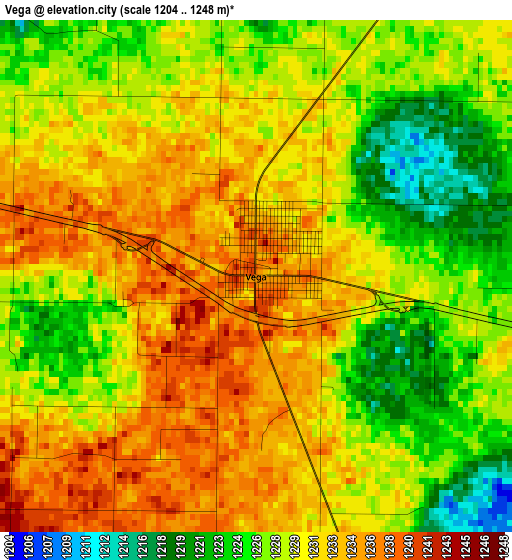 Vega elevation map