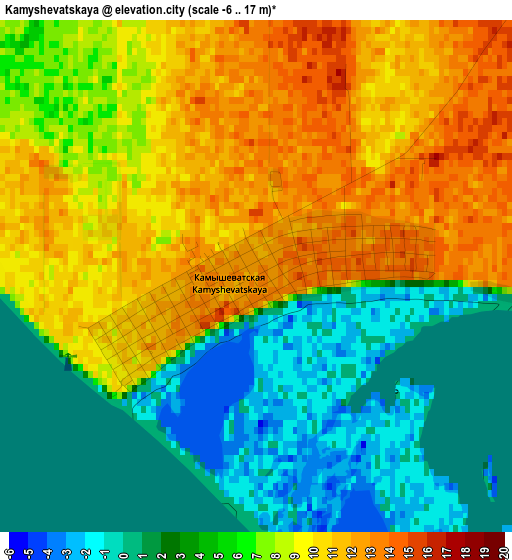 Kamyshevatskaya elevation map