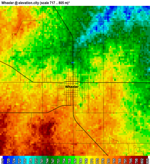 Wheeler elevation map