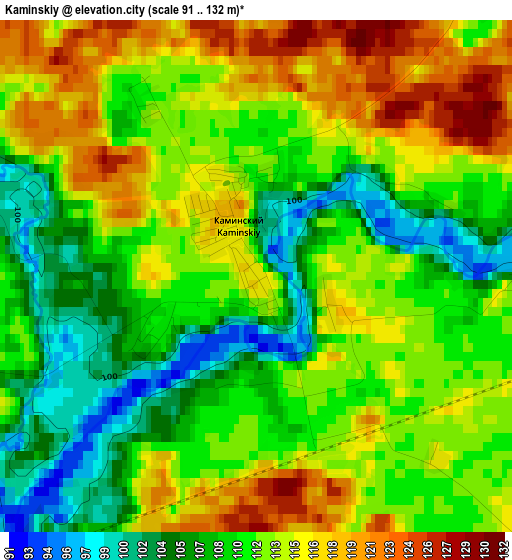 Kaminskiy elevation map