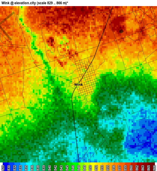 Wink elevation map