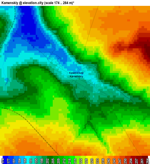 Kamenskiy elevation map