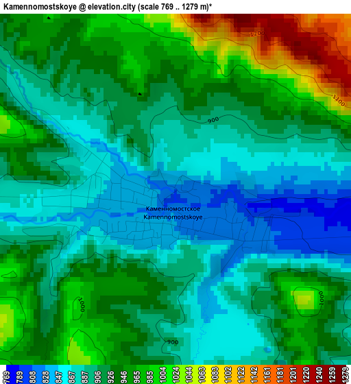 Kamennomostskoye elevation map