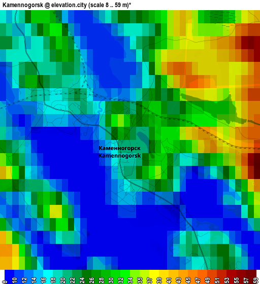 Kamennogorsk elevation map