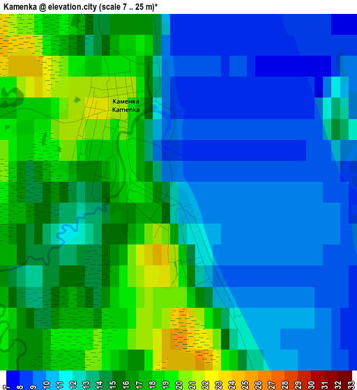 Kamenka elevation map