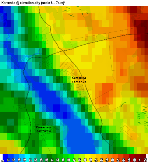 Kamenka elevation map