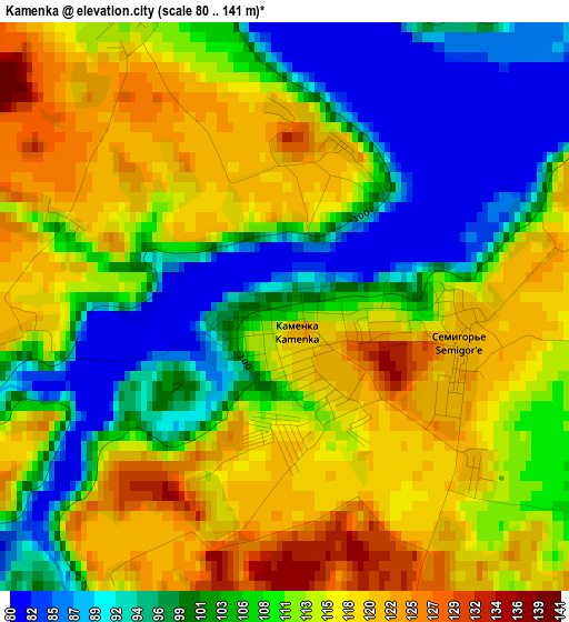 Kamenka elevation map