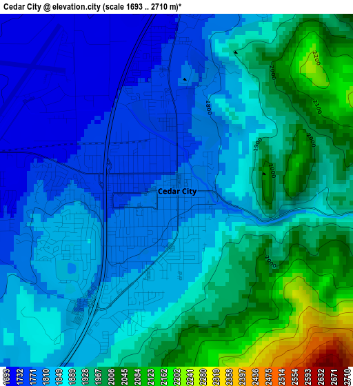 Cedar City elevation map