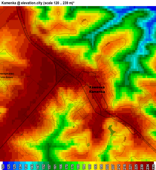 Kamenka elevation map