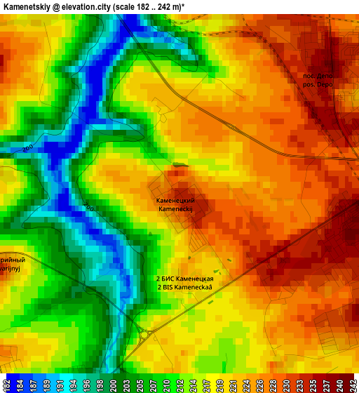 Kamenetskiy elevation map