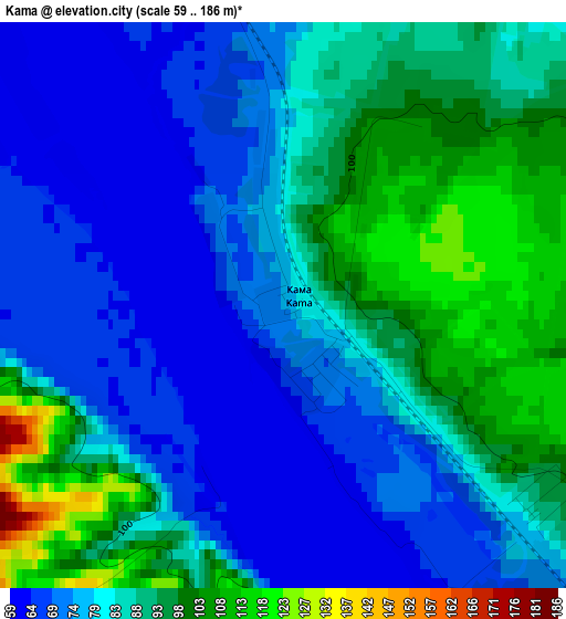 Kama elevation map